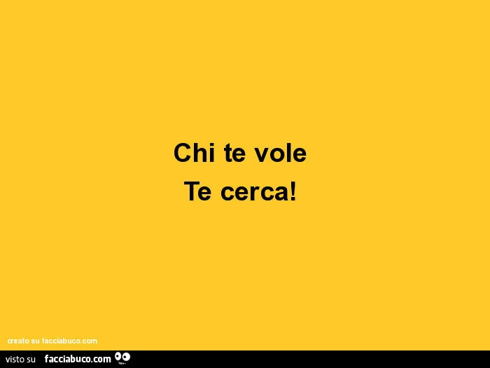 Chi te vole te cerca