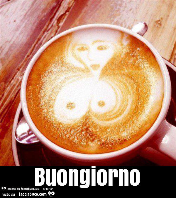 Tette disegnate sul caffè. Buongiorno