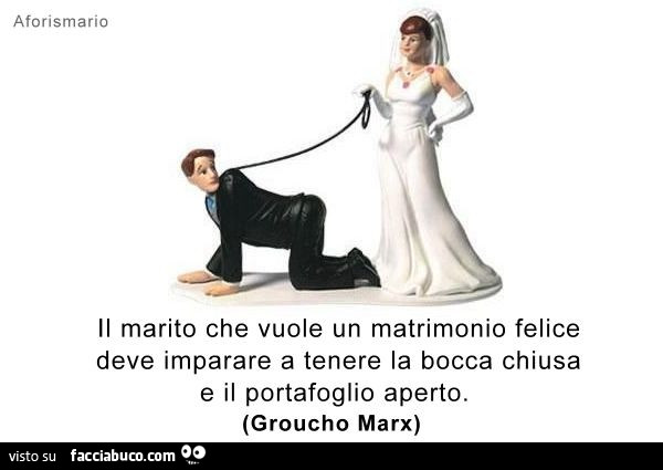 Il Marito Che Vuole Un Matrimonio Felice Deve Imparare A Tenere La Bocca Chiusa E Facciabuco Com