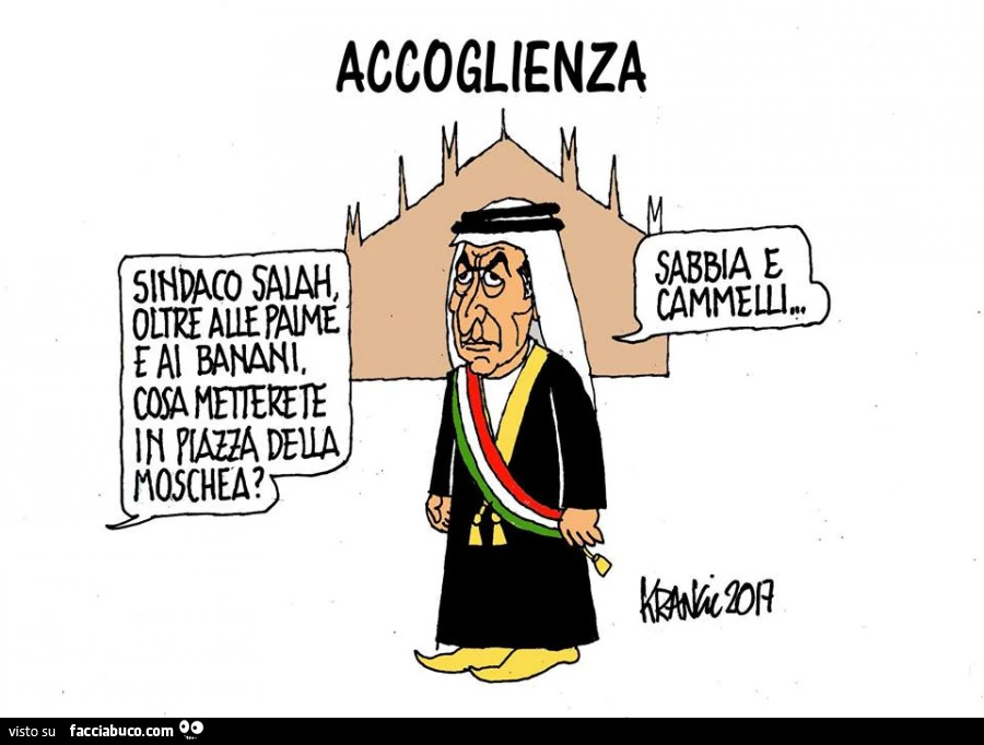 Accoglienza. Sindaco Salah, oltre alle palme e ai banani, cosa metterete in piazza della Moschea? Sabbia e cammelli