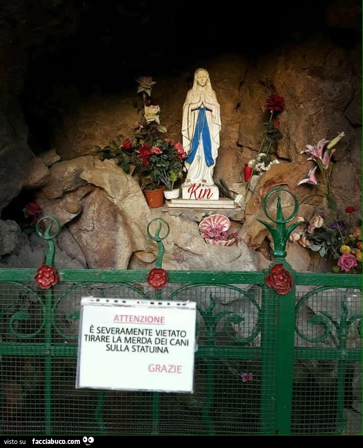 È severamente vietato tirare la merda dei cani sulla statuina