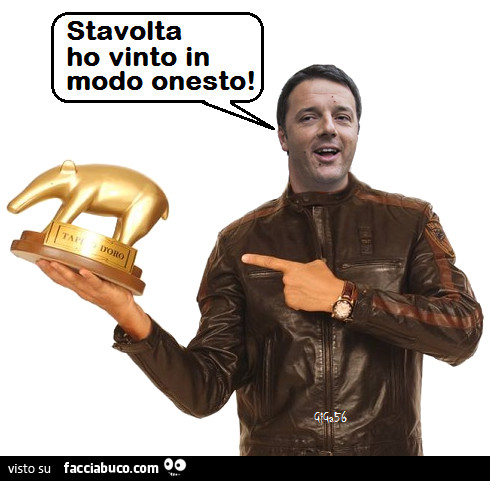 Tapiro a Renzi. Stavolta ho vinto in modo onesto