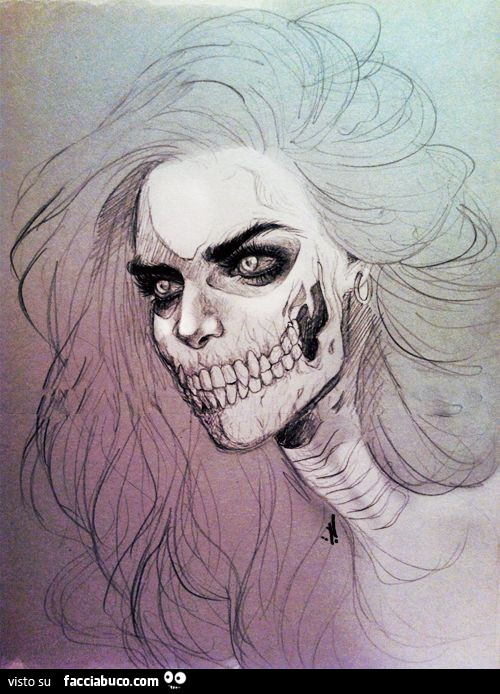 Disegno ragazza scheletro