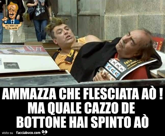 Ammazza che flesciata aò! Ma quale cazzo de bottone hai spinto aò