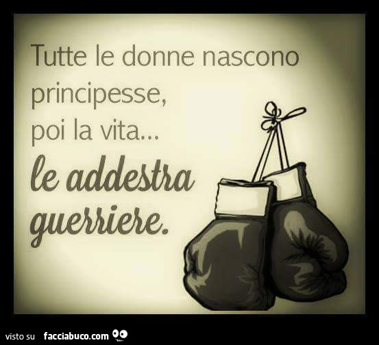 Tutte le donne nascono principesse, poi la vita le addestra guerriere