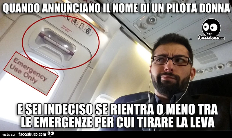 Quando annunciano il nome di un pilota donna e sei indeciso se rientra o meno tra le emergenze per cui tirare la leva