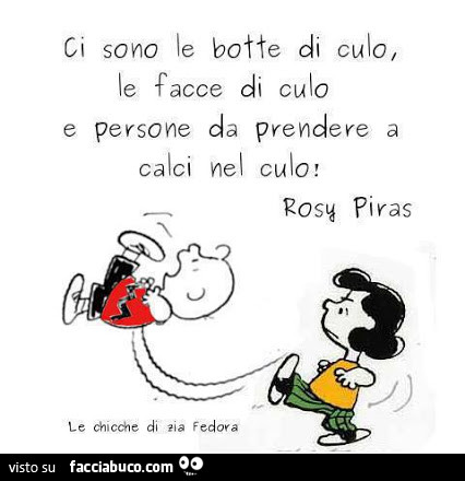 Ci sono le botte di culo, le facce di culo e persone da prendere a calci nel culo! Rosy Piras