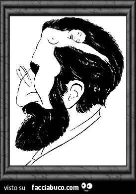 Donna nuda su testa di uomo