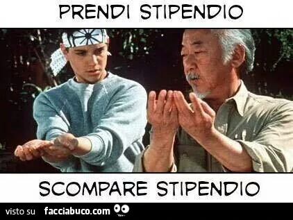 Prendi stipendio. Scompare stipendio