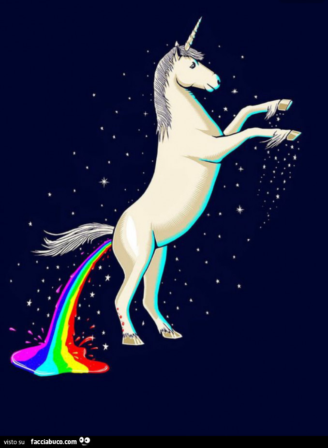 Cacca arcobaleno dell'unicorno