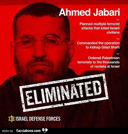 Ahmed Jabari eliminato