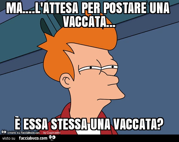 Ma&hellip; l'attesa per postare una vaccata&hellip; è essa stessa una vaccata?