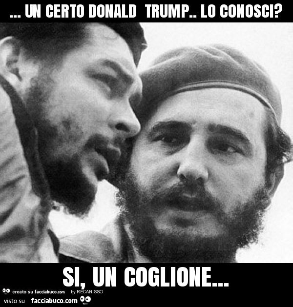 Un certo donald trump. Lo conosci? Si, un coglione