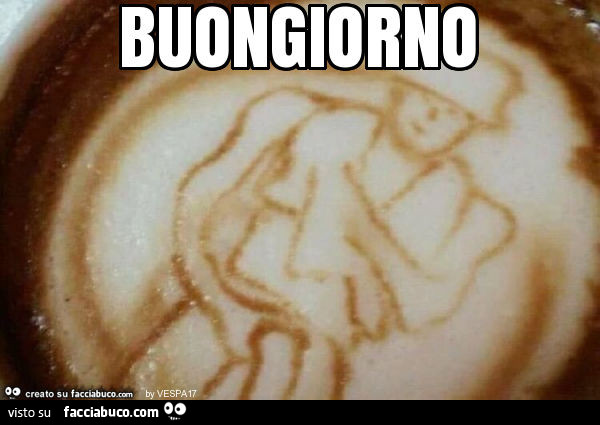 Disegnino erotico sul caffè. Buongiorno